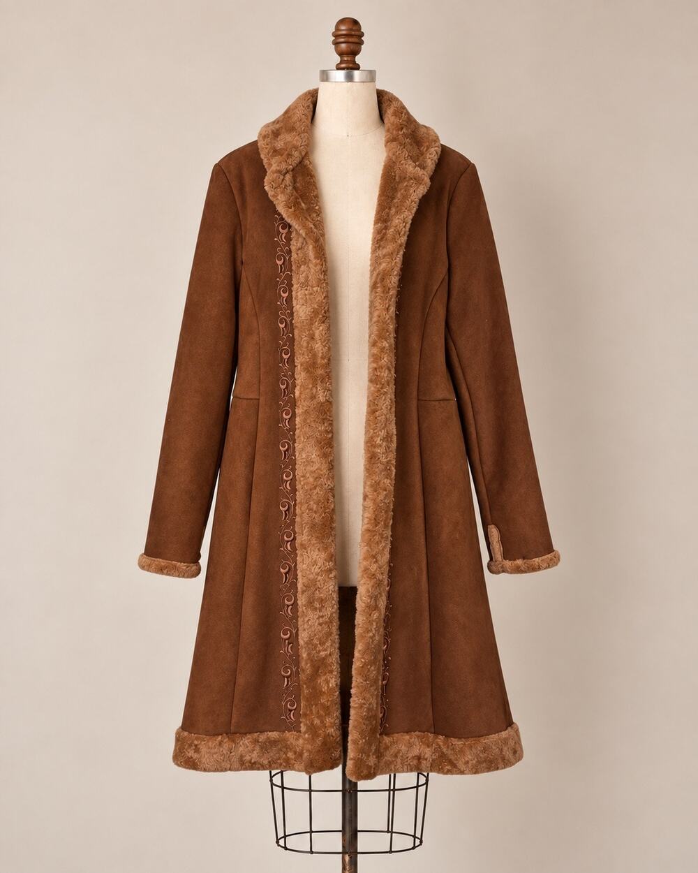 Vintage Esprit Brown Faux Shearling Penny Lane Coat | Medium